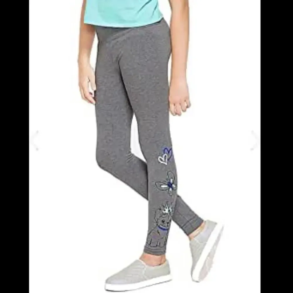 Girl Puppy & Butterfly Graphic Leggings